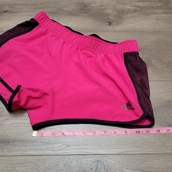 Adidas Shorts Women Medium Pink Black Climalite Running Athleisure Gym Train - Picture 8 of 8